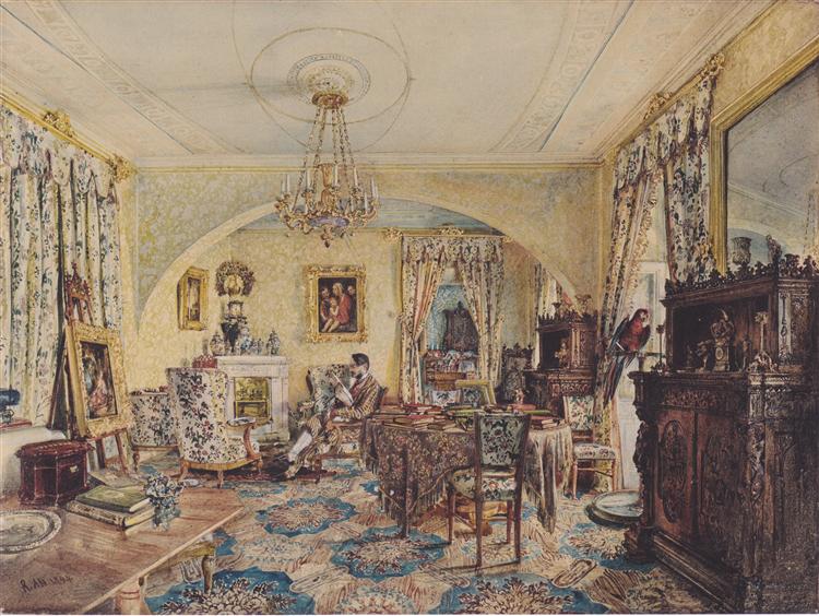 Count Casimir Batthyány in his saloon at Castle Siklós, 1844 - Rudolf von Alt