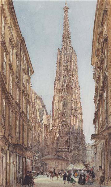 The St. Stephen's Cathedral in Vienna, 1847 - Rudolf von Alt