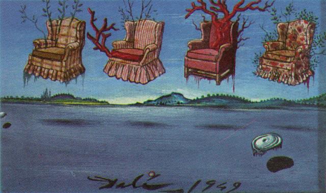 Four Armchairs in the Sky, 1949 - Сальвадор Далі