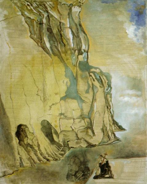 Landscape with Hidden Image of Michelangelo's 'David', 1982 - Сальвадор Далі
