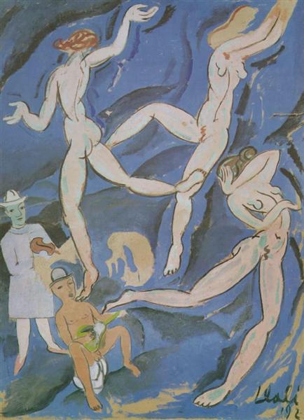 Satirical Composition ('The Dance' by Matisse), 1923 - Сальвадор Дали
