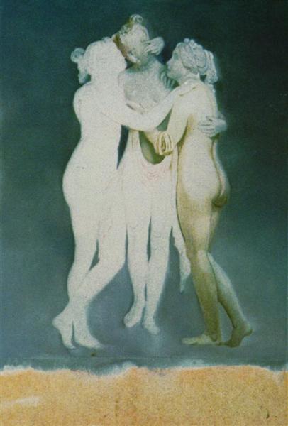 Three Graces of Canova (unfinished), 1979 - Salvador Dali
