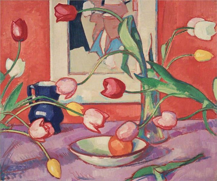Tulips – The Blue Jug, 1919 - Семюел Пепло