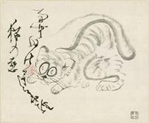 Cat (Tiger?) & poem - Sengai