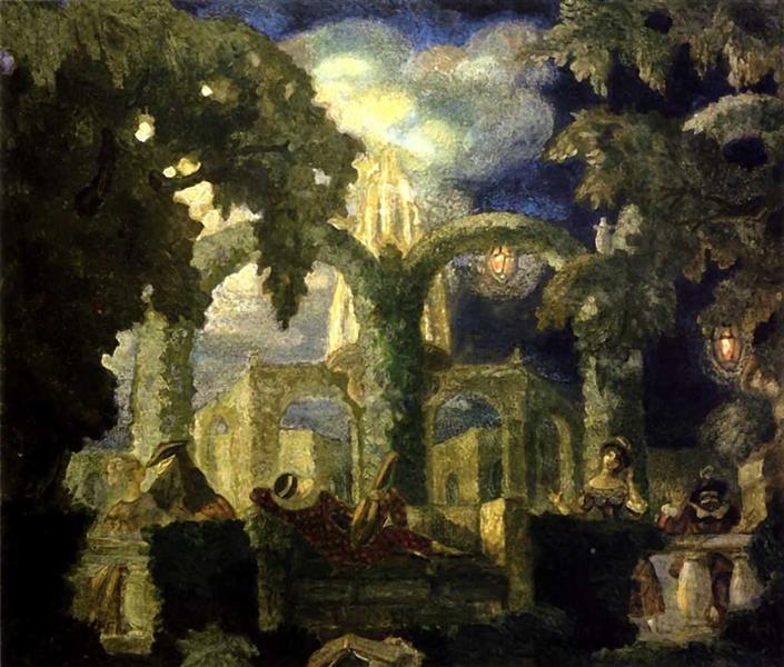 Harlequin's garden, 1915 - Сергій Судєйкін