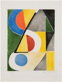 Abstract Composition with triangles and Semicircles - Sonia Delaunay