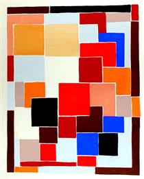 Design in the style of Mondrian, possibly for a rug, from 'Compositions, Colours, Ideas' - Sonia Delaunay-Terk
