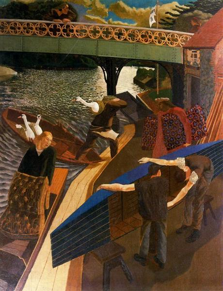 Swan Upping at Cookham, c.1919 - Stanley Spencer