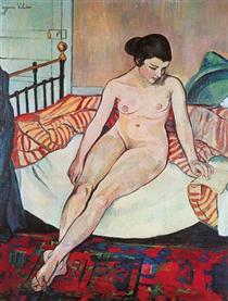 Nude with a Striped Blanket - Suzanne Valadon