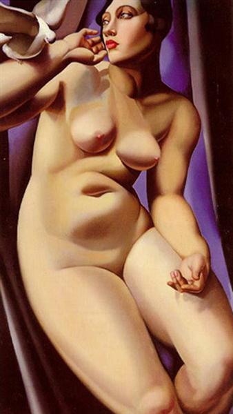 Nude with Dove, 1928 - Тамара Лемпицька