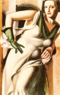 Женщина с зеленой перчаткой - Тамара де Лемпицка