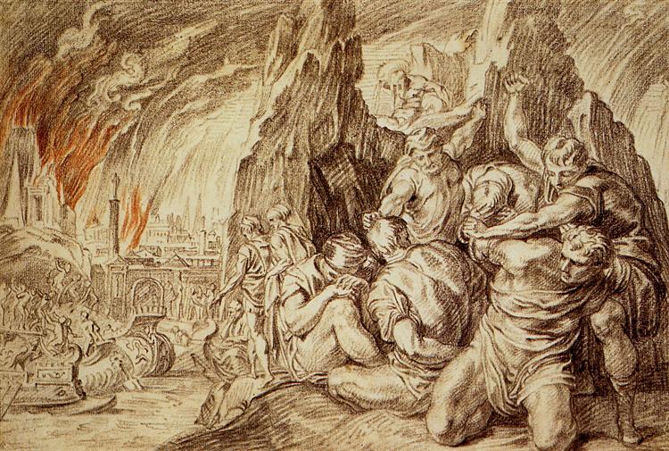 The Greeks Leave after Fire of Troy - Theodor van Thulden