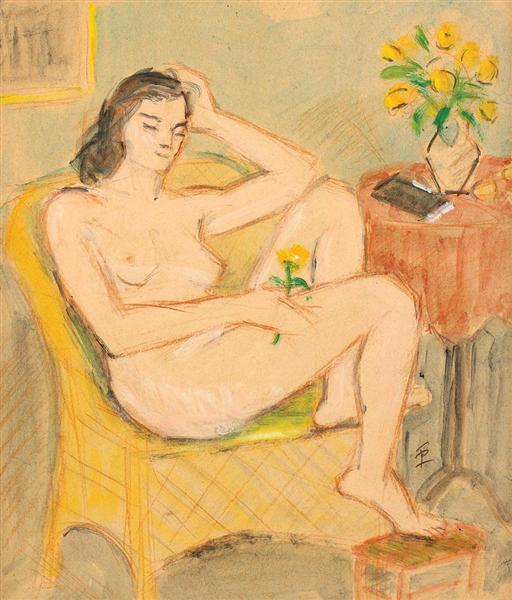 Nude in Chair - Theodor Pallady