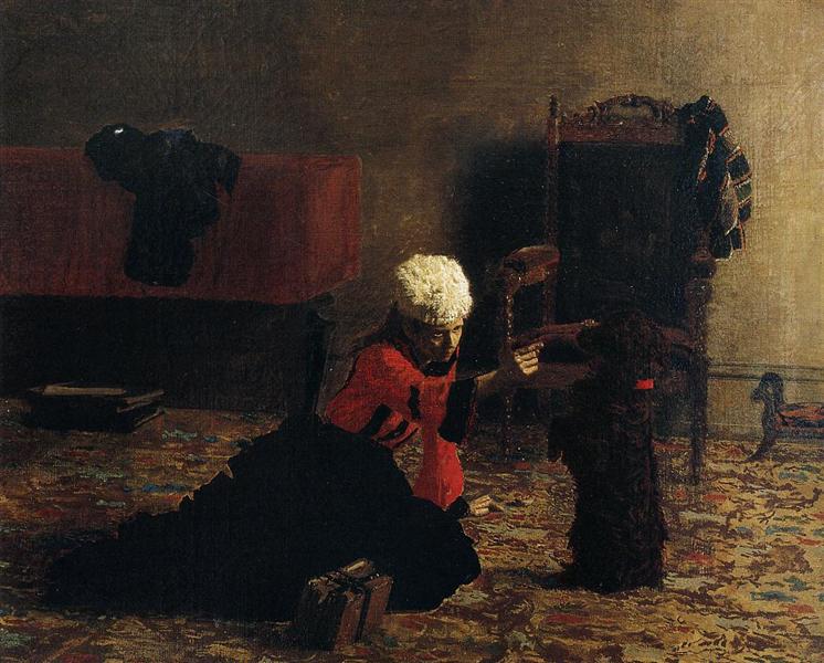 Elizabeth Crowell with a Dog, 1873 - 1874 - 湯姆·艾金斯