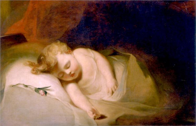 Child Asleep (also known as The Rosebud), 1841 - Томас Саллі