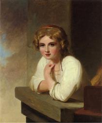 Peasant Girl (after Rembrandt's 'Young Girl Leaning on a Wiindowsill') - Thomas Sully