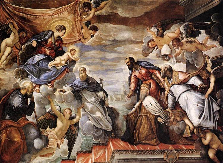 Doge Nicolò da Ponte Invoking the Protection of the Virgin, 1584 - Tintoretto