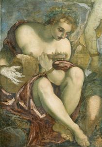 Muse with Lute - Tintoretto