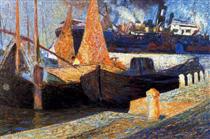 Boats in Sunlight - Umberto Boccioni