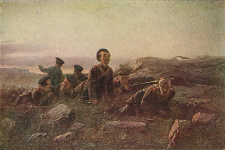 Scouts at Sevastopol, 1874 - Wassili Grigorjewitsch Perow