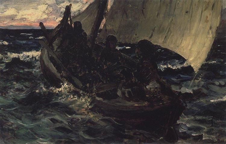 Barge, c.1880 - Vassili Polenov