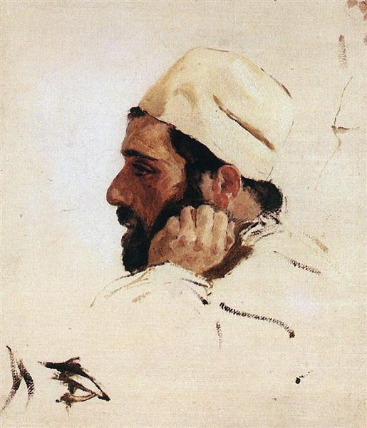 Голова И.И.Левитана в повороте головы Христа в картине Мечты, 1894 - Василий Поленов