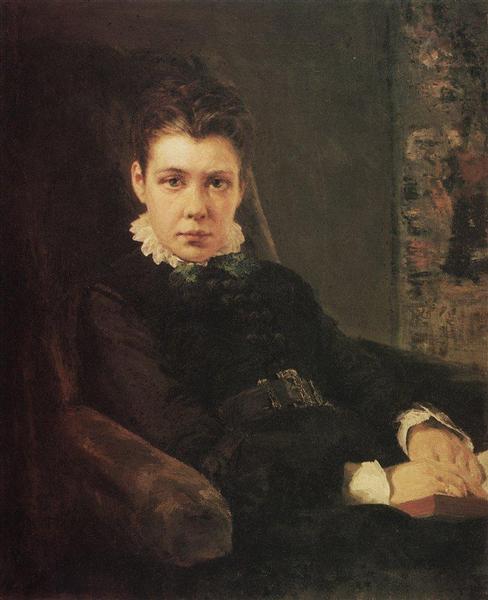Portrait of D. Khrushcheva, the artist's sister, 1874 - Vasily Polenov