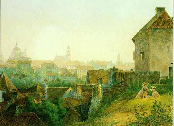 Vilnius City Panorama from Subachius street, 1848 - Василий Садовников