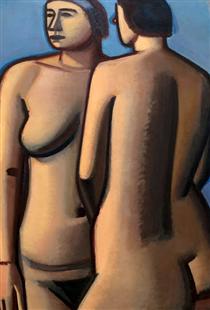 Two Female Nudes - Vilhelm Lundstrom