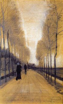 Alley Bordered by Trees - Винсент Ван Гог
