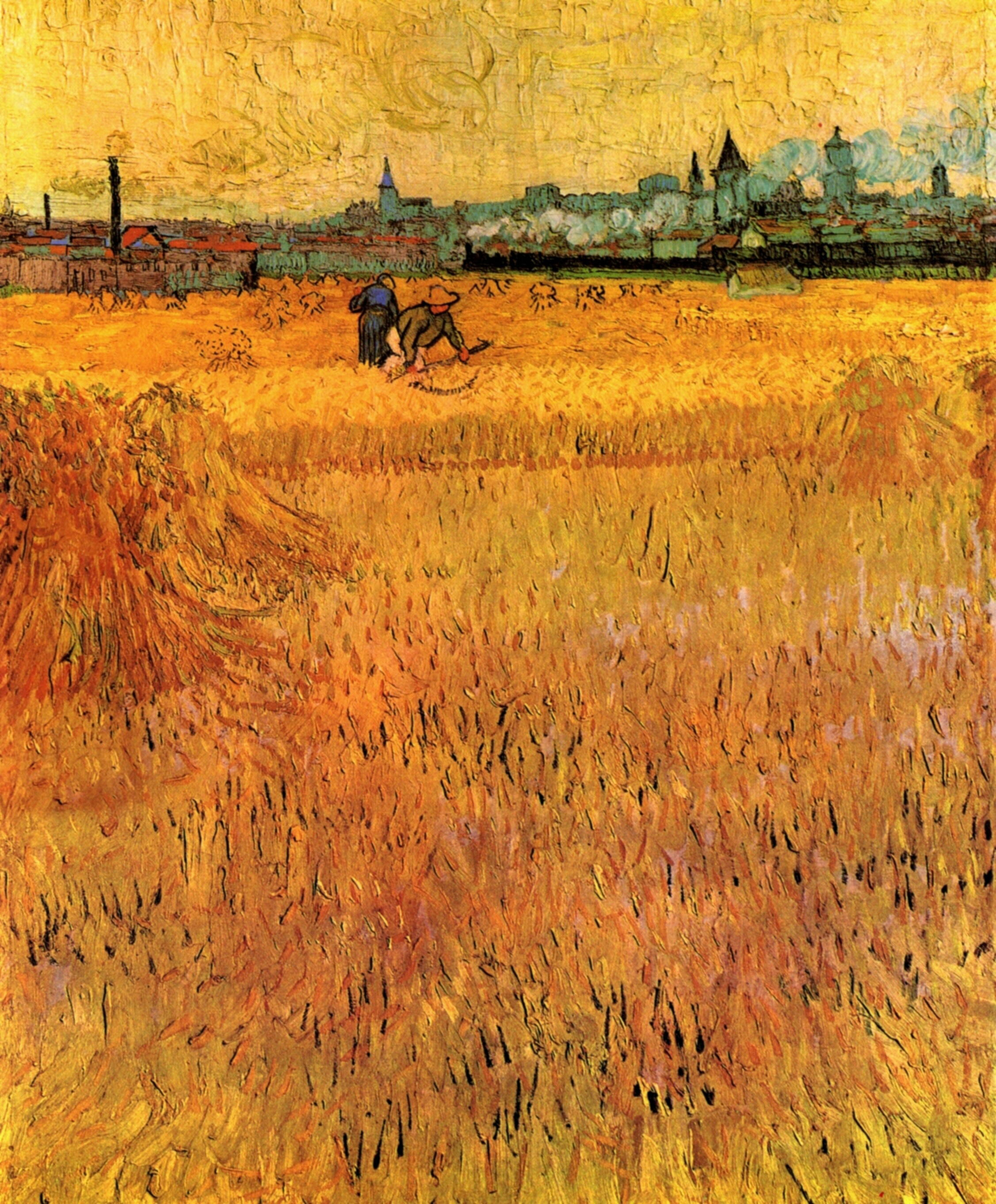 Arles View From The Wheat Fields 1888 Vincent Van Gogh