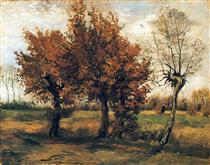 Autumn Landscape with Four Trees - Винсент Ван Гог