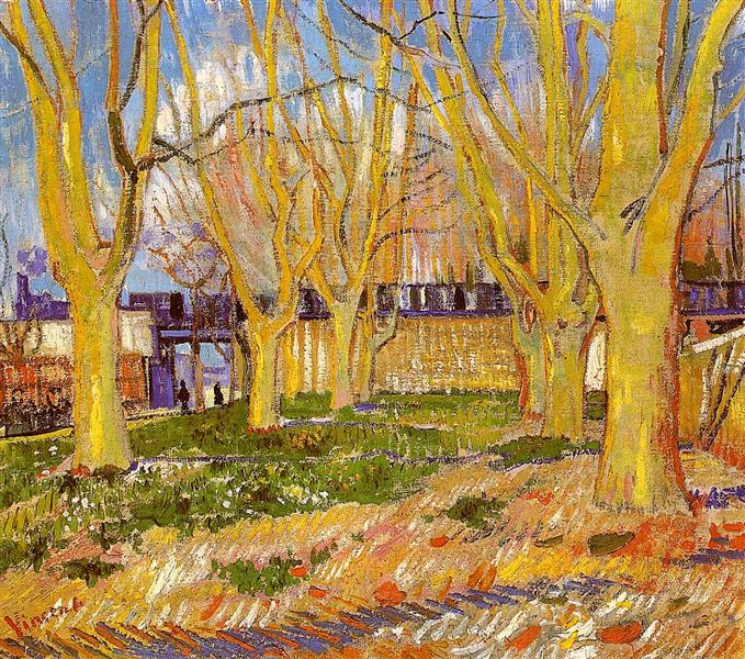 Avenue of Plane Trees near Arles Station, 1888 - Винсент Ван Гог