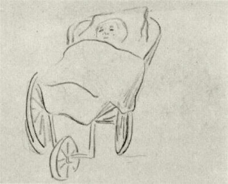 Baby in a Carriage, c.1882 - 梵谷