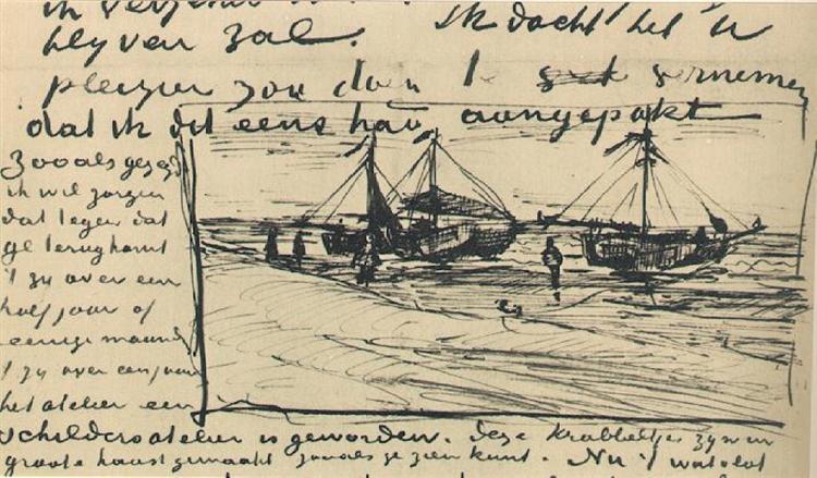 Beach and Sea, 1882 - Vincent van Gogh