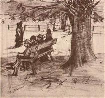 Bench with Four Persons - 梵谷
