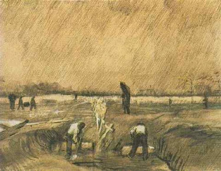 Церковний двір в дощ, 1883 - Вінсент Ван Гог