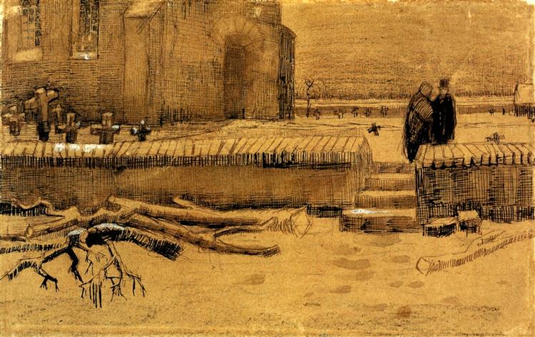 Churchyard in Winter, 1883 - Винсент Ван Гог