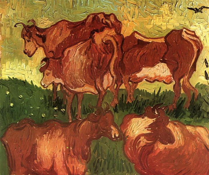 Cows, 1890 - Винсент Ван Гог