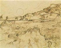 Обгороджене поле із женцем - Вінсент Ван Гог