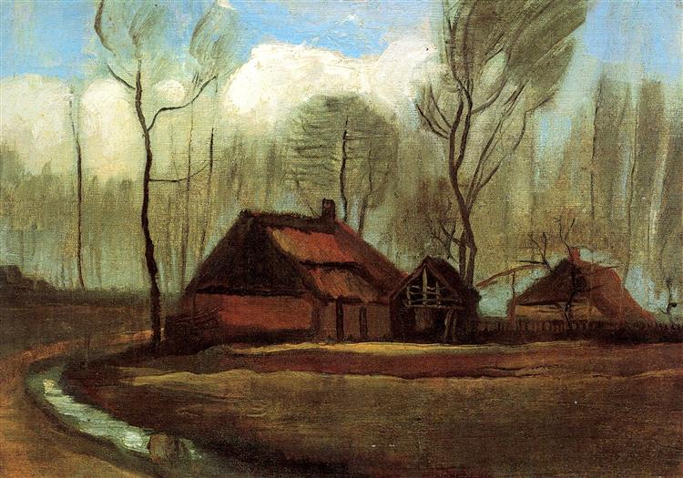 Farmhouses Among Trees, 1883 - Винсент Ван Гог