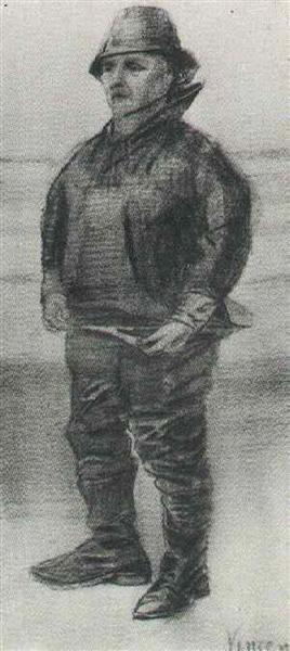 Fisherman in Jacket with Upturned Collar, 1883 - 梵谷