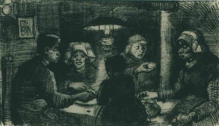 Five Persons at a Meal, 1885 - Винсент Ван Гог