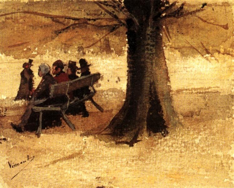 Four People on a Bench, 1882 - Вінсент Ван Гог