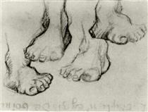 Four Sketches of a Foot - Vincent van Gogh