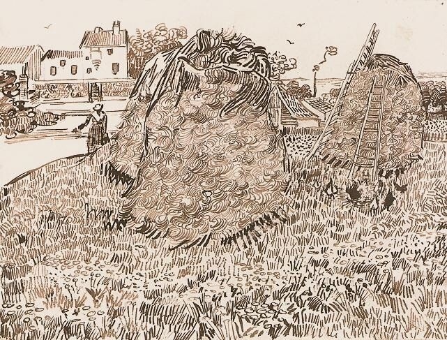 Haystacks near a Farm, 1888 - 梵谷