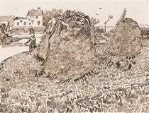 Haystacks near a Farm - Vincent van Gogh