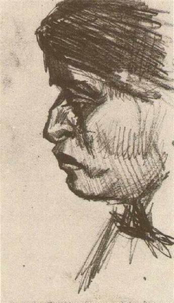 Head of a Man, 1885 - 梵谷