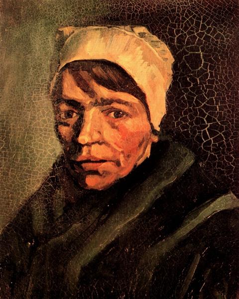 Head of a Peasant Woman with White Cap, 1885 - Винсент Ван Гог