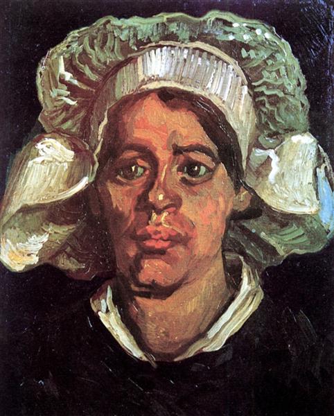 Head of a Peasant Woman with White Cap, 1885 - Vincent van Gogh